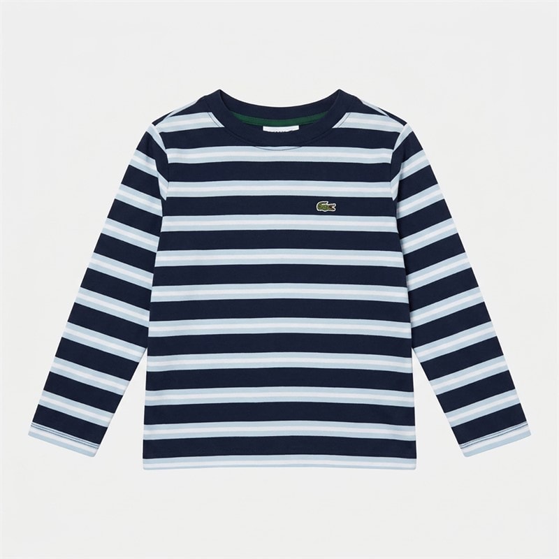 Lacoste Boys Long Sleeve Stripe T-Shirt Marine