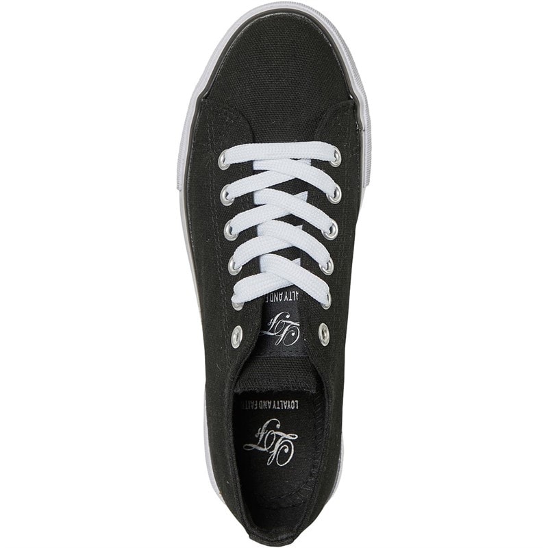 Loyalty And Faith Womens Millie Canvas Platform Trainers Black/White - Image 4