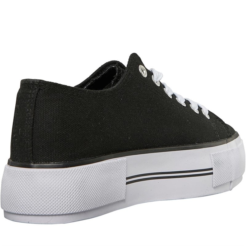 Loyalty And Faith Womens Millie Canvas Platform Trainers Black/White - Image 5