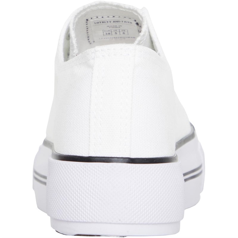 Loyalty And Faith Womens Millie Canvas Platform Trainers White - Image 3