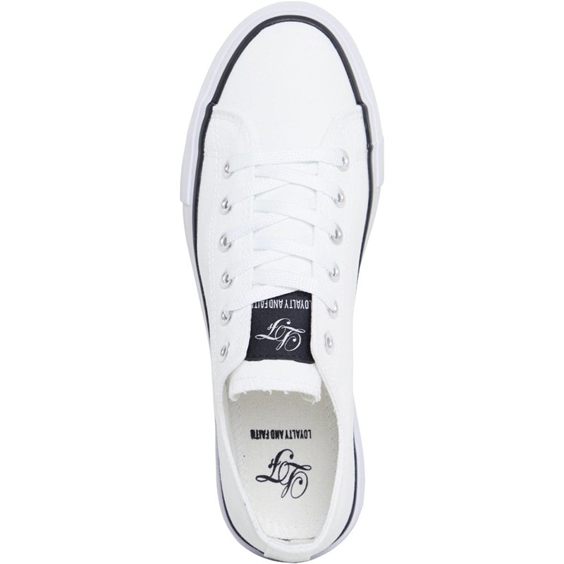 Loyalty And Faith Womens Millie Canvas Platform Trainers White - Image 4