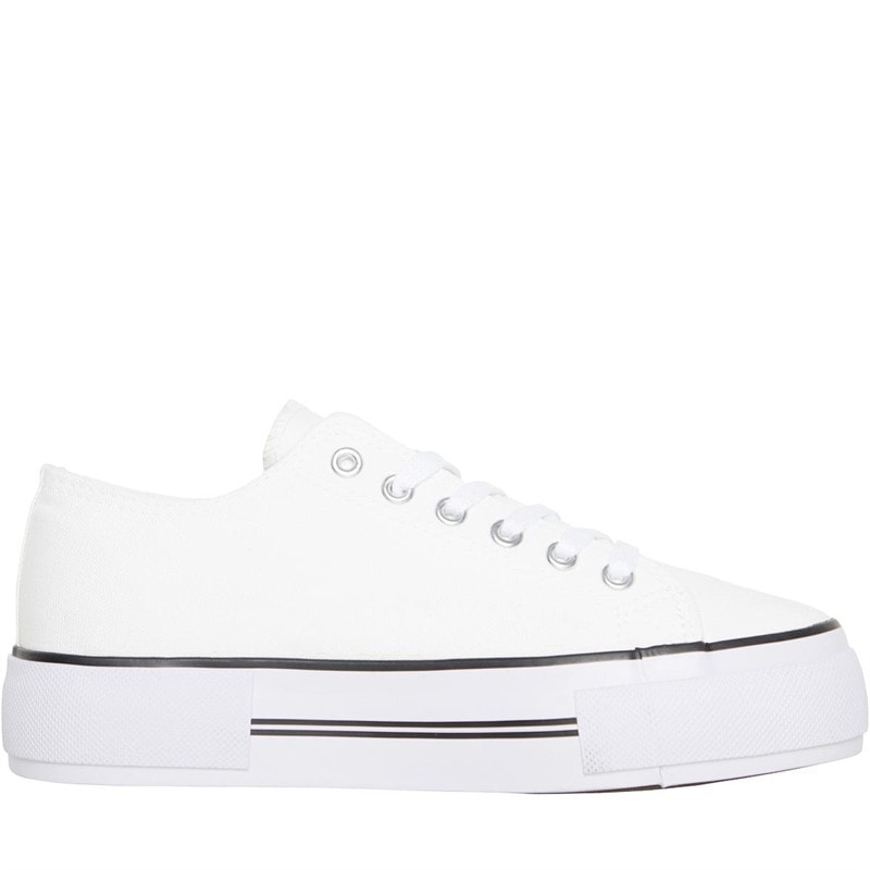 Loyalty And Faith Womens Millie Canvas Platform Trainers White - Image 5
