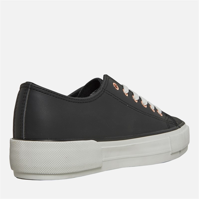 Loyalty And Faith Womens Millie PU Platform Trainers Black/Rose Gold - Image 5