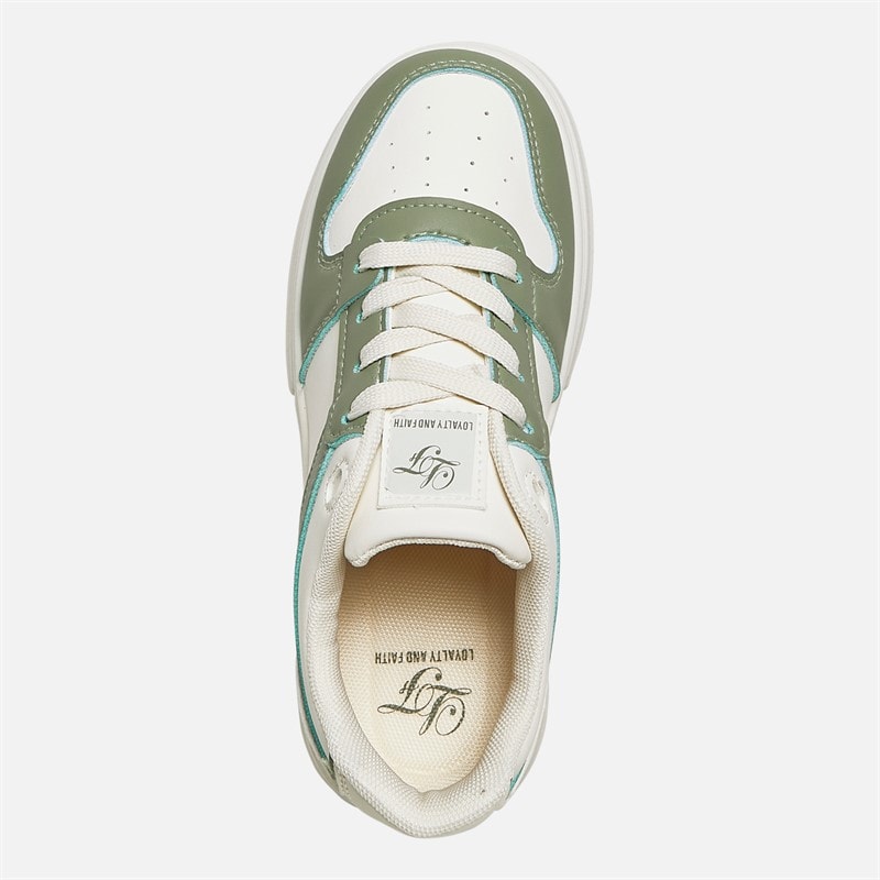 Loyalty And Faith Junior Girls Ashleigh Trainers Off White/Green - Image 4
