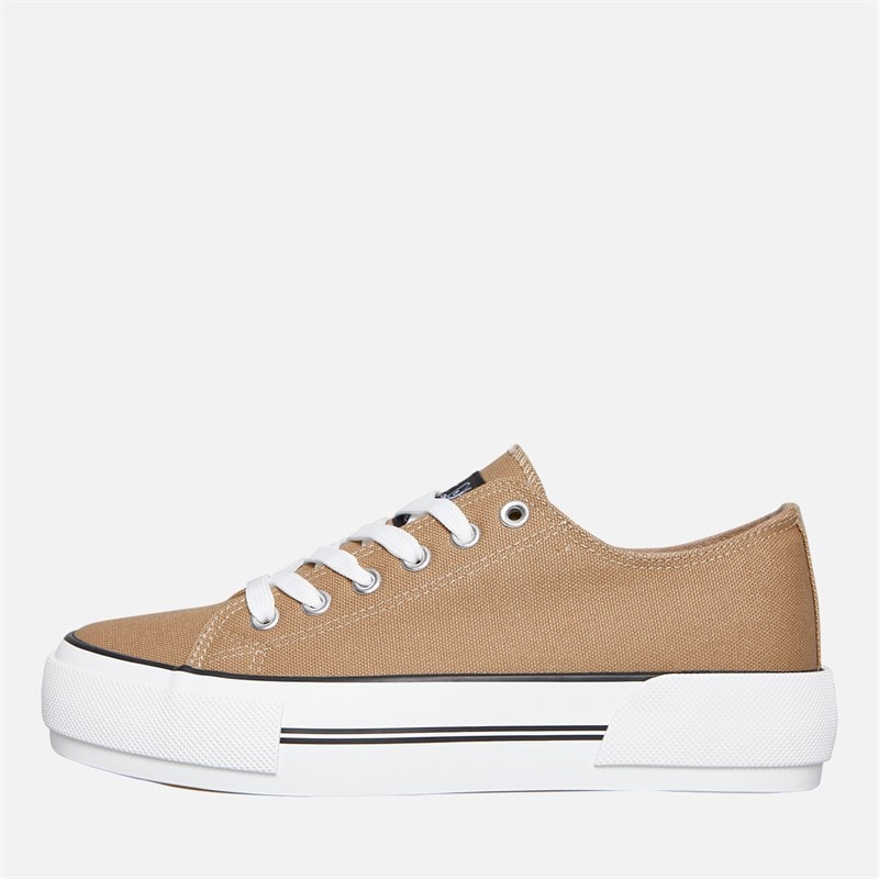 Loyalty And Faith Womens Millie Platform Canvas Trainers Sand - Image 2