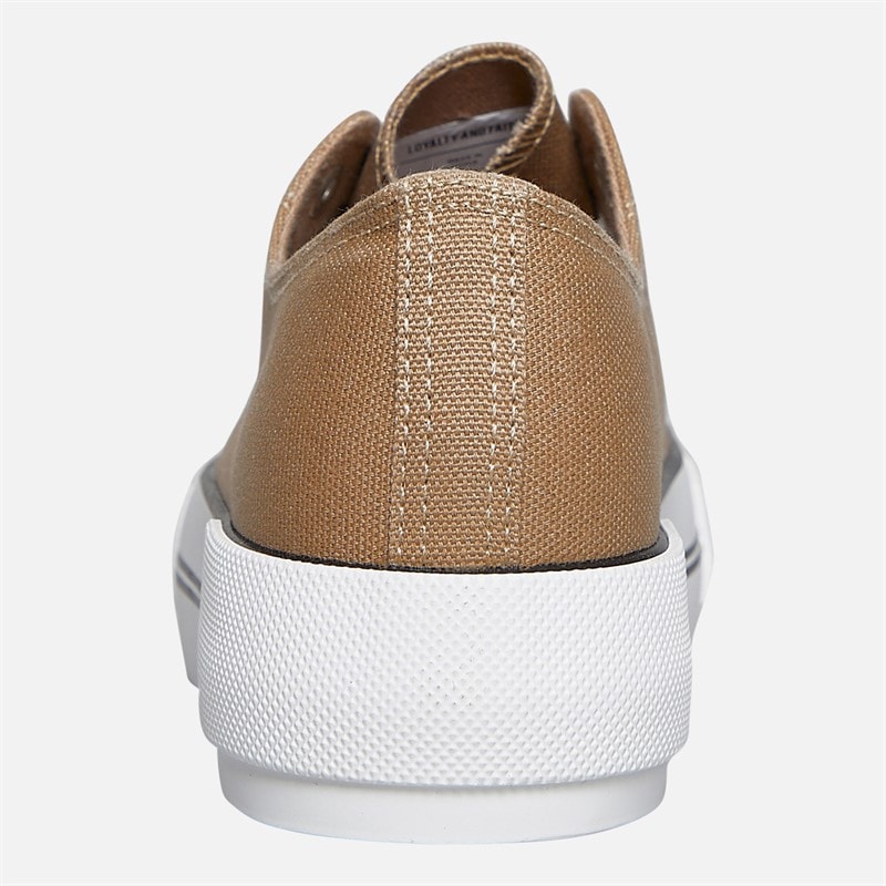 Loyalty And Faith Womens Millie Platform Canvas Trainers Sand - Image 4