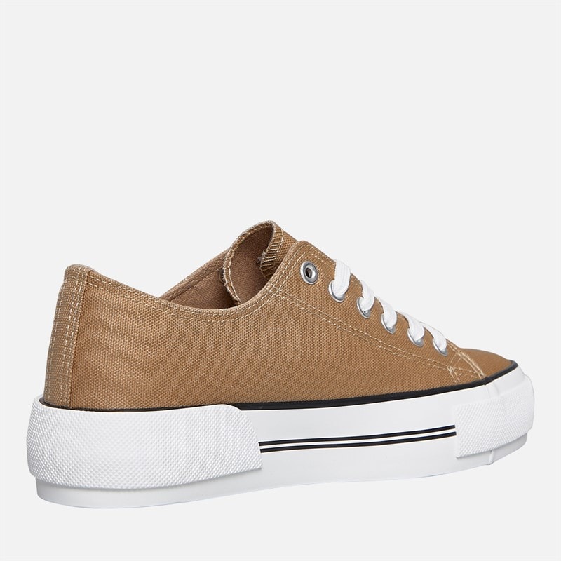 Loyalty And Faith Womens Millie Platform Canvas Trainers Sand - Image 5