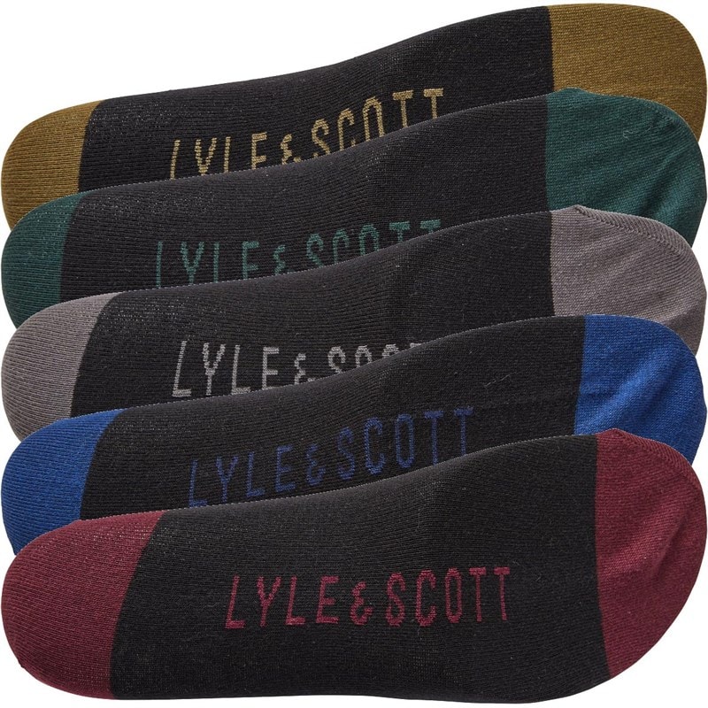 Lyle And Scott Vintage Mens Graham Five Pack Socks Black - Image 2