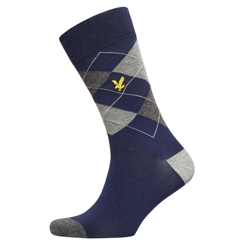 Lyle And Scott Vintage Mens Timothy Six Pack Socks Grey Marl/Argyle/Peacoat/Stripe/Dark - Image 2