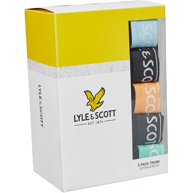 Lyle And Scott Vintage Mens Lyle And Scott Jackson Five Pack Boxer Trunks Black/Multi - Image 2
