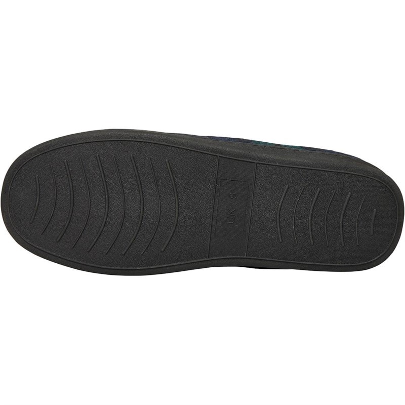 Lyle And Scott Vintage Mens Buster Moccasin Slippers Green Check - Image 3