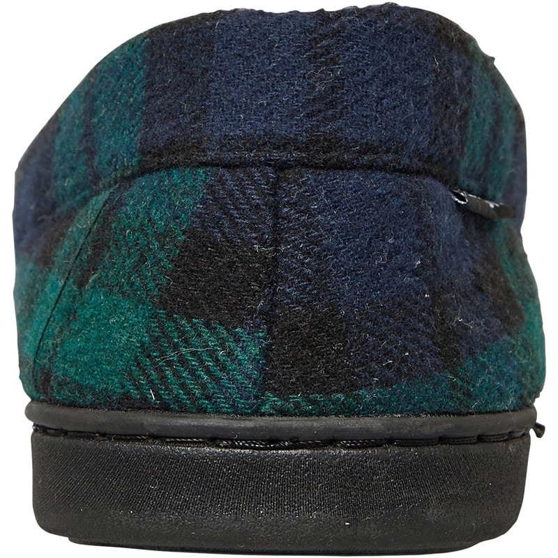 Lyle And Scott Vintage Mens Buster Moccasin Slippers Green Check - Image 4
