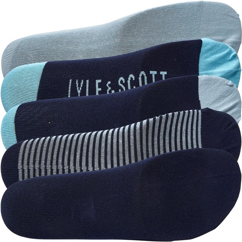 Lyle And Scott Vintage Mens Harold Five Pack Dress Socks Argyle/Chambray Blue/Stripe/Peacoat - Image 2