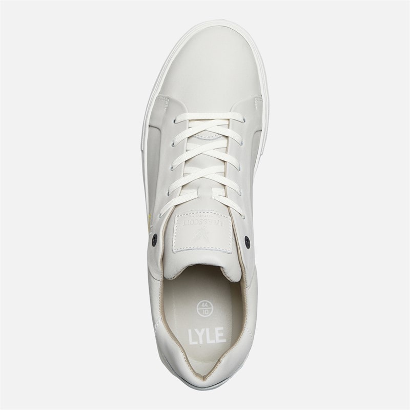 Lyle And Scott Vintage Mens Coe Leather Trainers White - Image 4