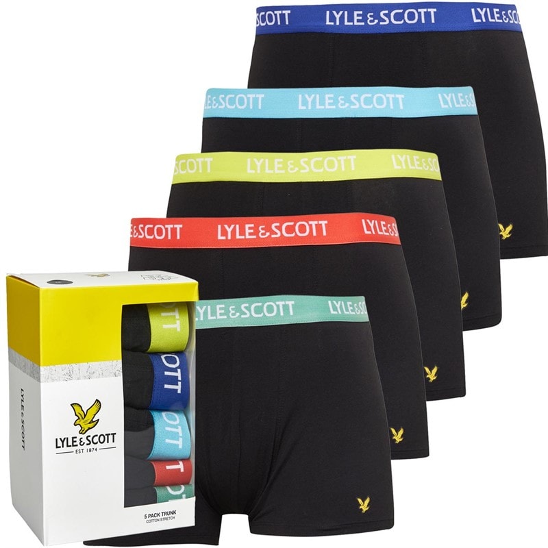 Lyle And Scott Vintage Mens Miller Five Pack Boxers Black Multi