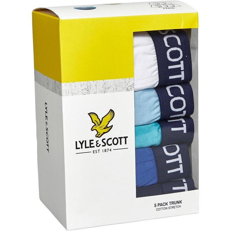 Lyle And Scott Vintage MensMiller Five Pack Boxers Bright White/Chambray/Mist/Dazzling Blue/Peacoat - Image 2
