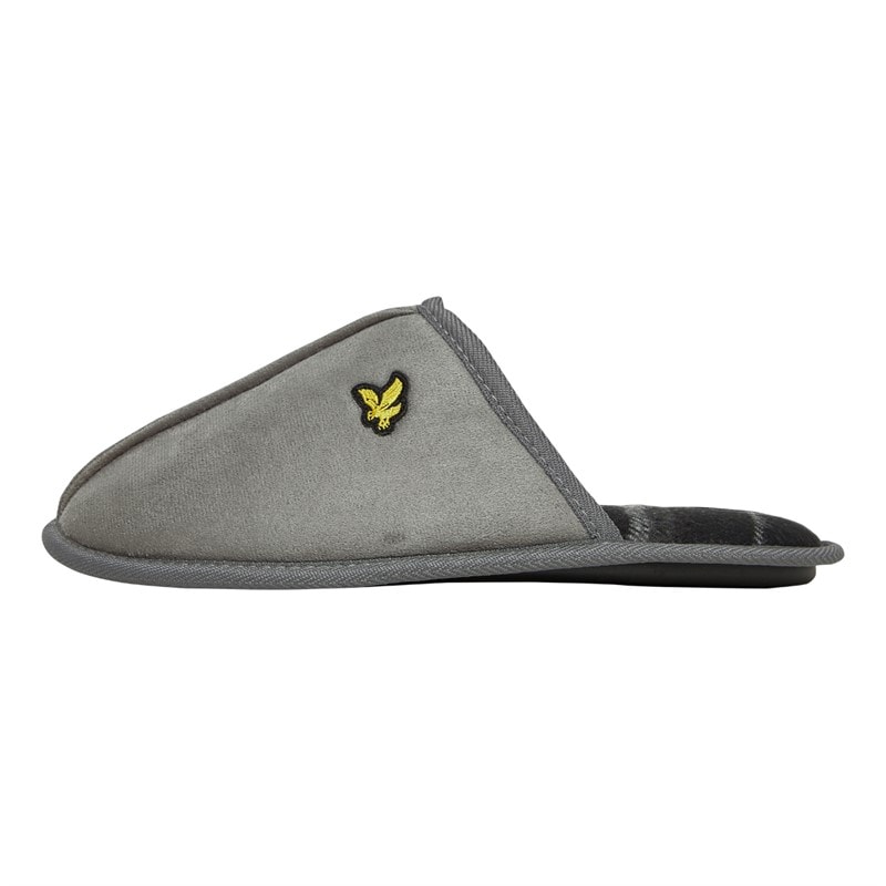 Lyle And Scott Vintage Mens Pippin Mule Slippers Frost Grey - Image 2