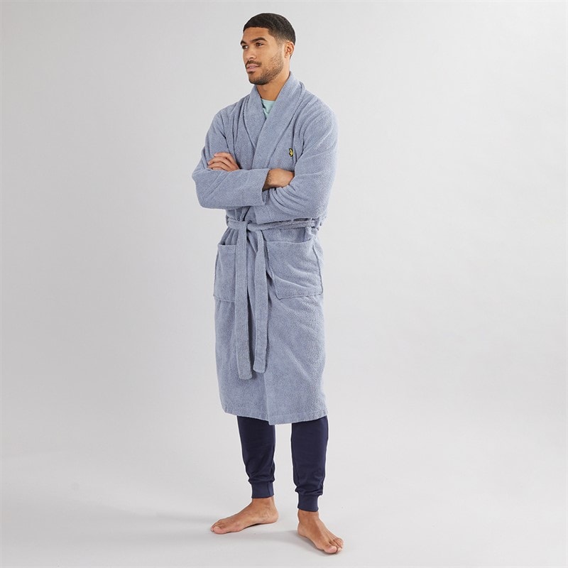 Lyle And Scott Vintage Mens Lucas Dressing Gown Tempest - Image 4