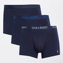Lyle And Scott Vintage Mens Barclay Three Pack Boxer Trunks Peacoat
