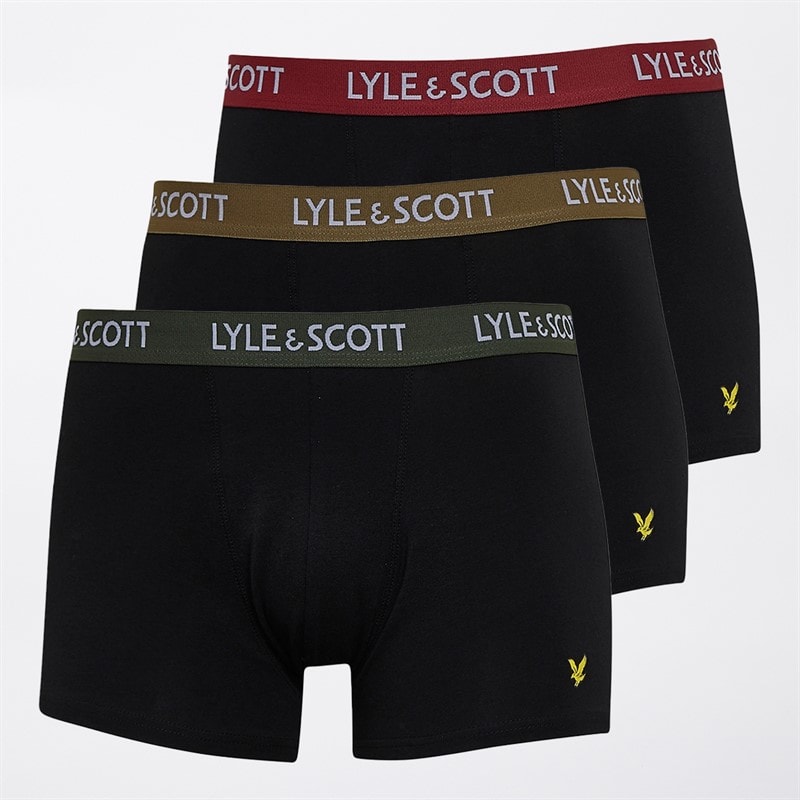 Lyle And Scott Vintage Mens Barclay Three Pack Boxer Trunks Black - Image 1