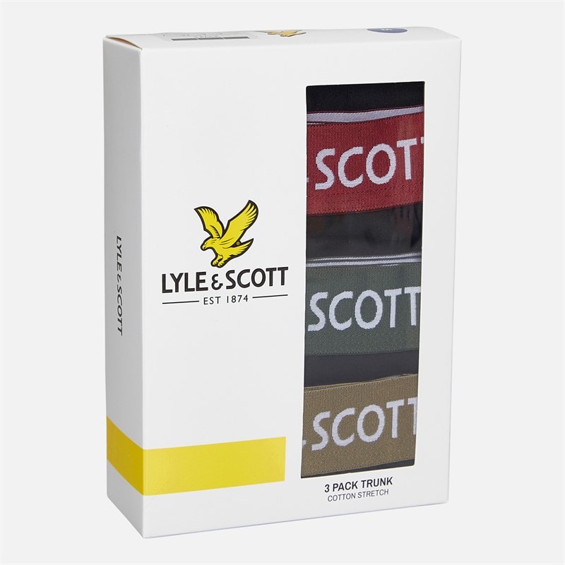 Lyle And Scott Vintage Mens Barclay Three Pack Boxer Trunks Black - Image 2