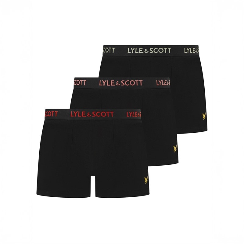 Lyle And Scott Vintage Mens Barclay Three Pack Trunks Black/Multi