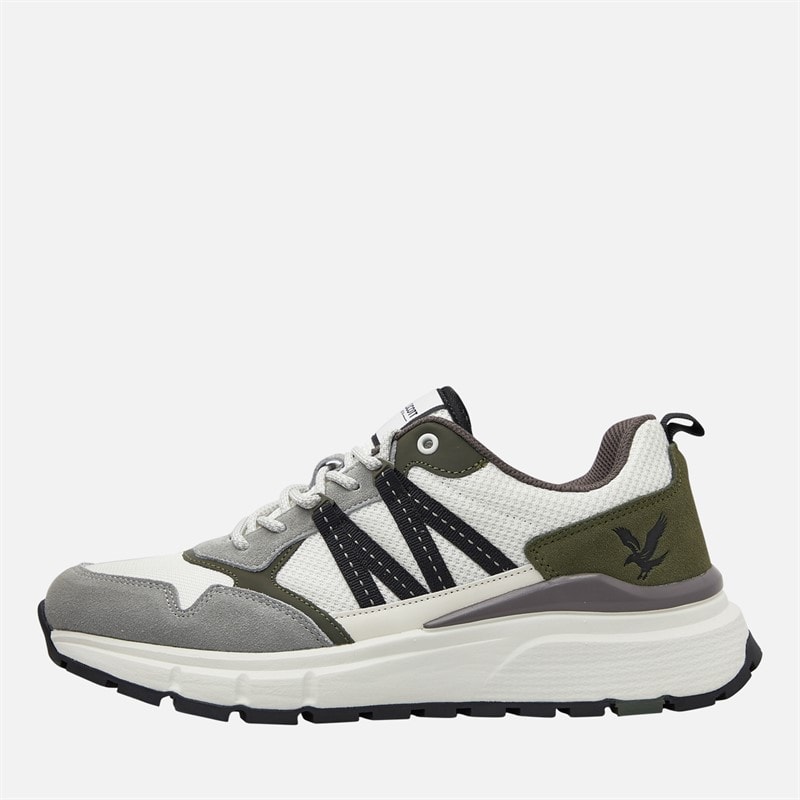 Lyle And Scott Vintage Mens Lennox Trainers White/Grey/Green