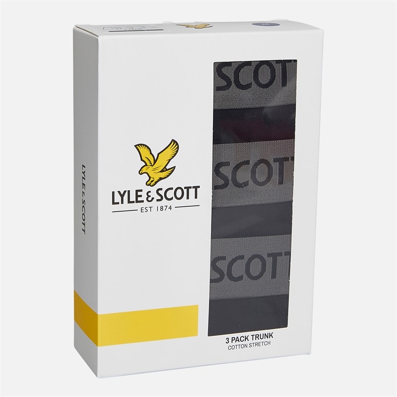 Lyle And Scott Vintage Mens Willoughby Three Pack Boxer Trunks Black/Multi - Image 2