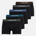Lyle And Scott Vintage Mens Henrick Five Pack Boxer Trunks Black/Multi