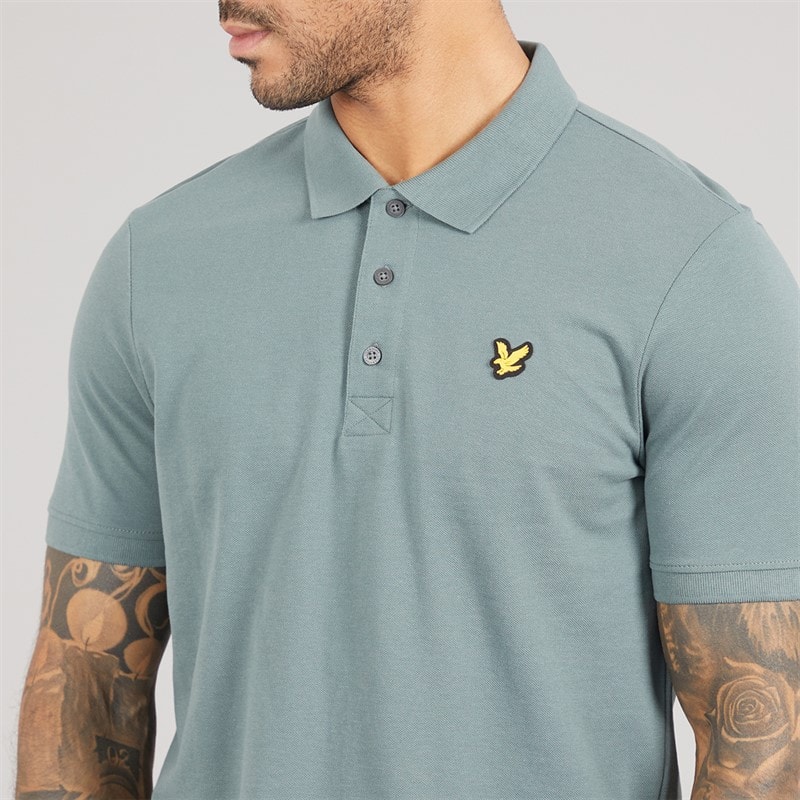 Lyle And Scott Vintage Mens Polo Shirt Green Mercurial - Image 3