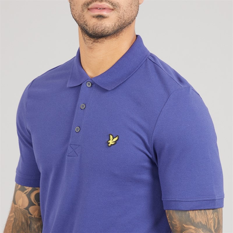 Lyle And Scott Vintage Mens Polo Shirt Deep Indigo - Image 3