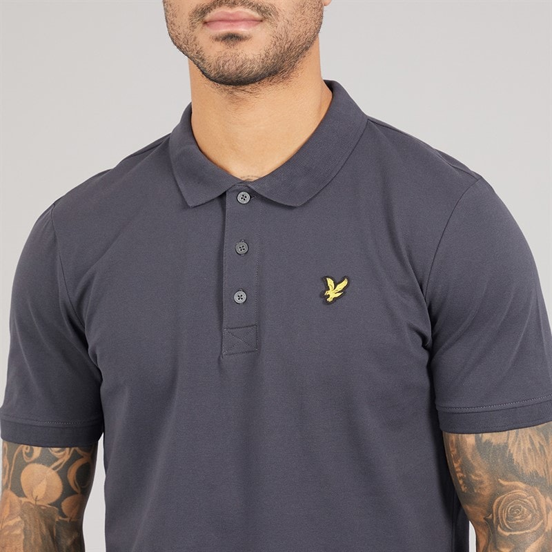 Lyle And Scott Vintage Mens Polo Shirt Charcoal - Image 3