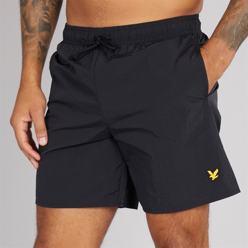 Lyle And Scott Vintage Mens Swim Shorts Z865 Jet Black - Image 1