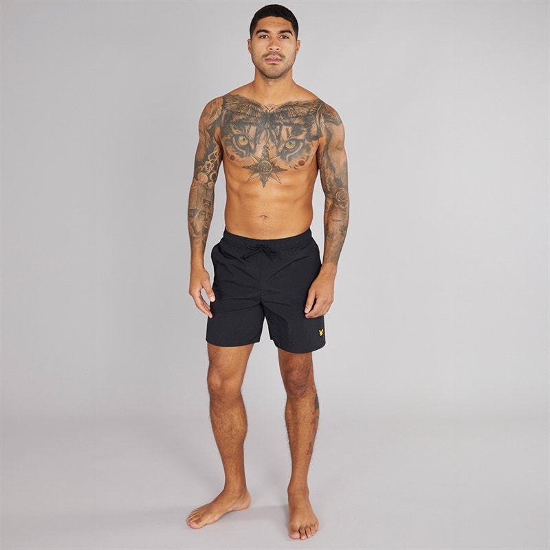 Lyle And Scott Vintage Mens Swim Shorts Z865 Jet Black - Image 3
