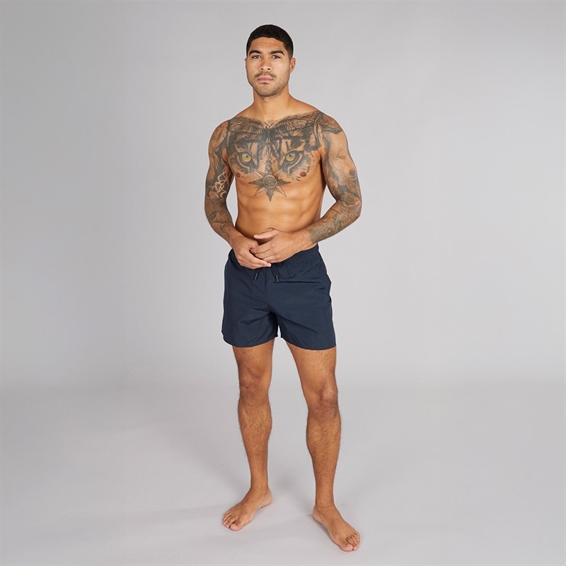 Lyle And Scott Vintage Mens Water Reactive Emblem Swim Shorts Z271 Dark Navy - Image 3