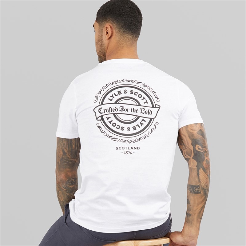 Lyle And Scott Vintage Mens Crafted For The Bold Graphic T-Shirt White