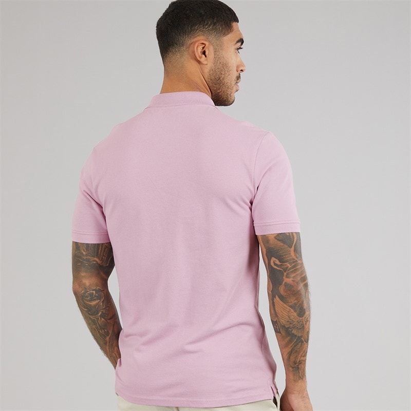 Lyle And Scott Vintage Mens Plain Polo Shirt Pink Light - Image 2