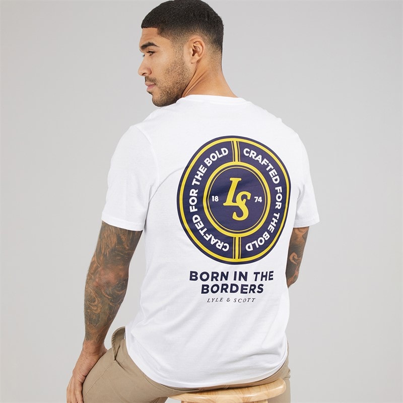 Lyle And Scott Vintage Mens Made In The Borders Graphic T-Shirt White