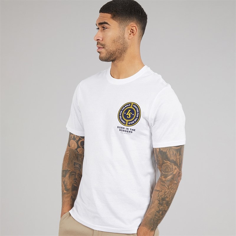 Lyle And Scott Vintage Mens Made In The Borders Graphic T-Shirt White - Image 2