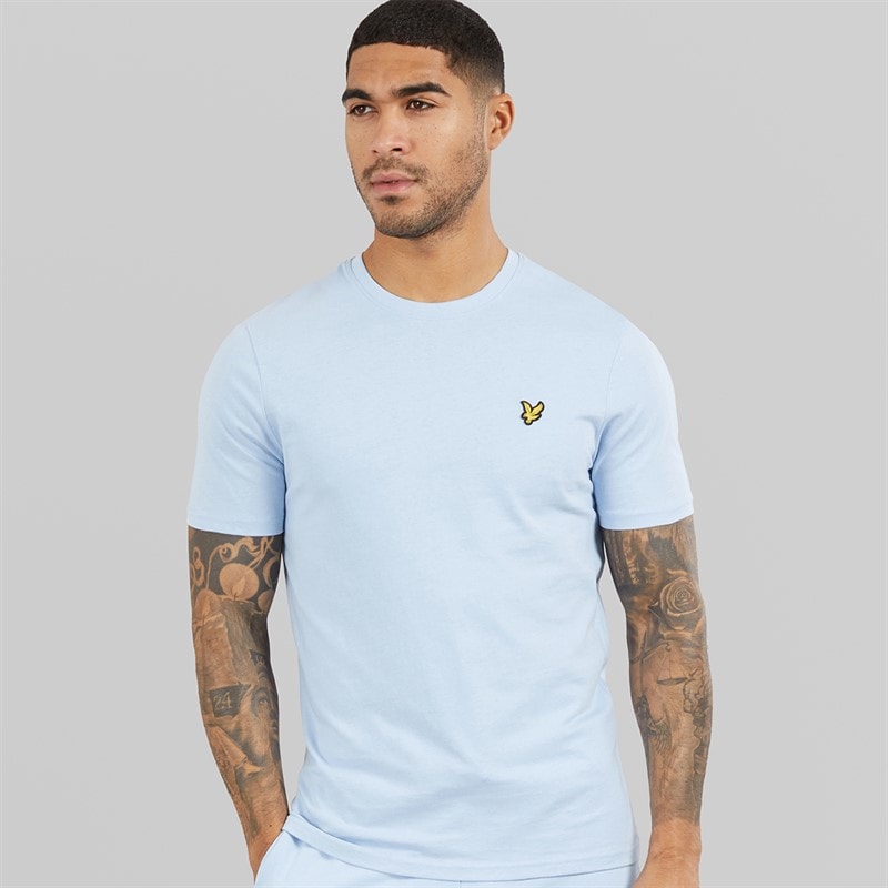 Lyle And Scott Vintage Mens Lightweight Seasonal Cotton T-Shirt Light Blue