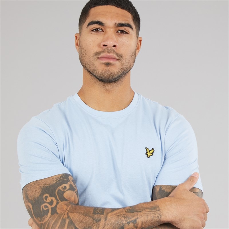 Lyle And Scott Vintage Mens Lightweight Seasonal Cotton T-Shirt Light Blue - Image 3