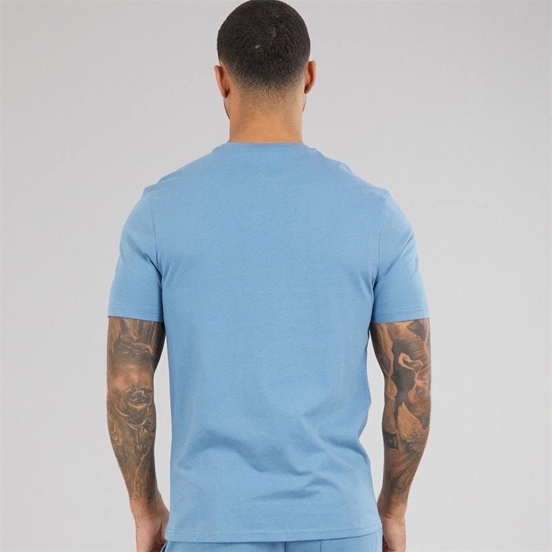 Lyle And Scott Vintage Mens Lightweight Seasonal Cotton T-Shirt Ocean Sky - Image 2