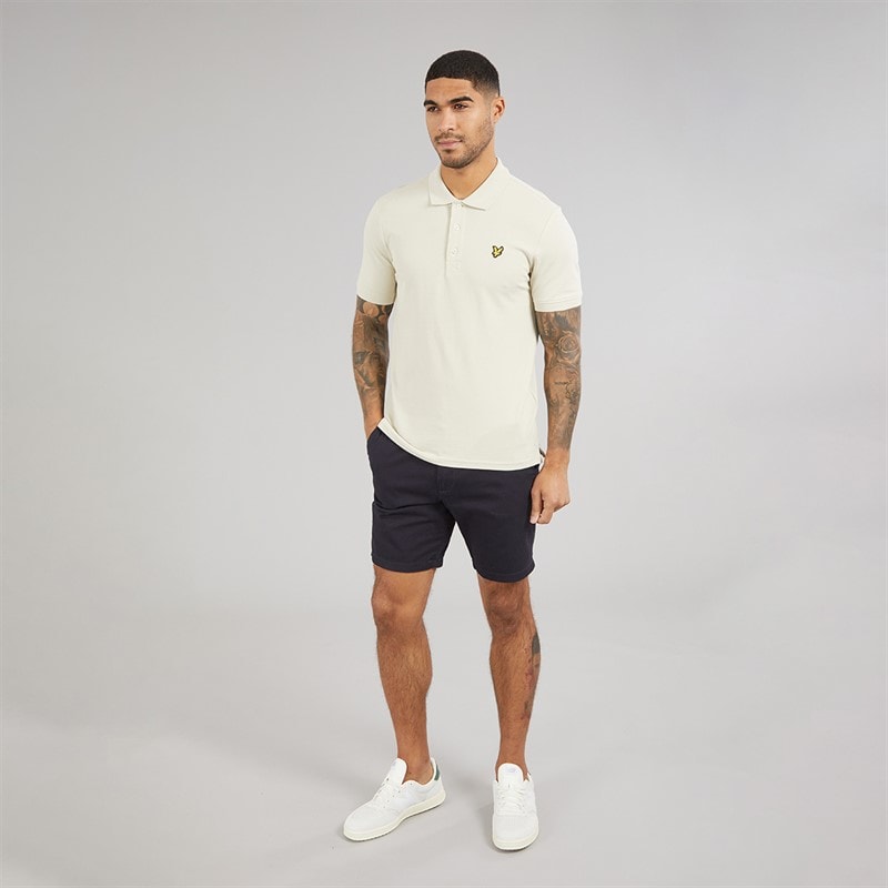 Lyle And Scott Vintage Mens Plain Polo Shirt Grey Taupe - Image 4