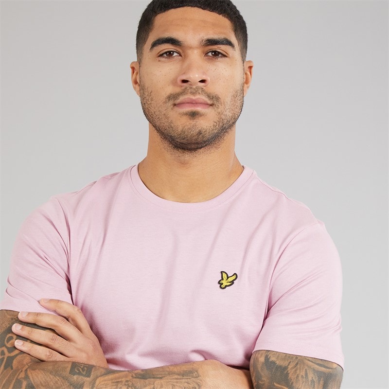 Lyle And Scott Vintage Mens Lightweight Seasonal Cotton T-Shirt Pink Light - Image 3