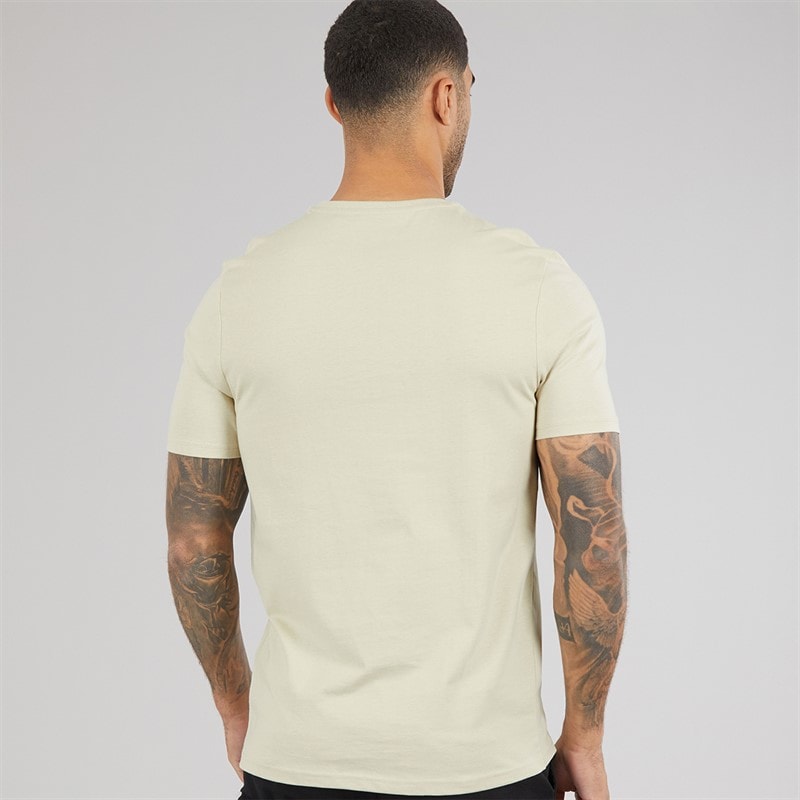 Lyle And Scott Vintage Mens Lightweight Seasonal Cotton T-Shirt Grey Taupe - Image 2