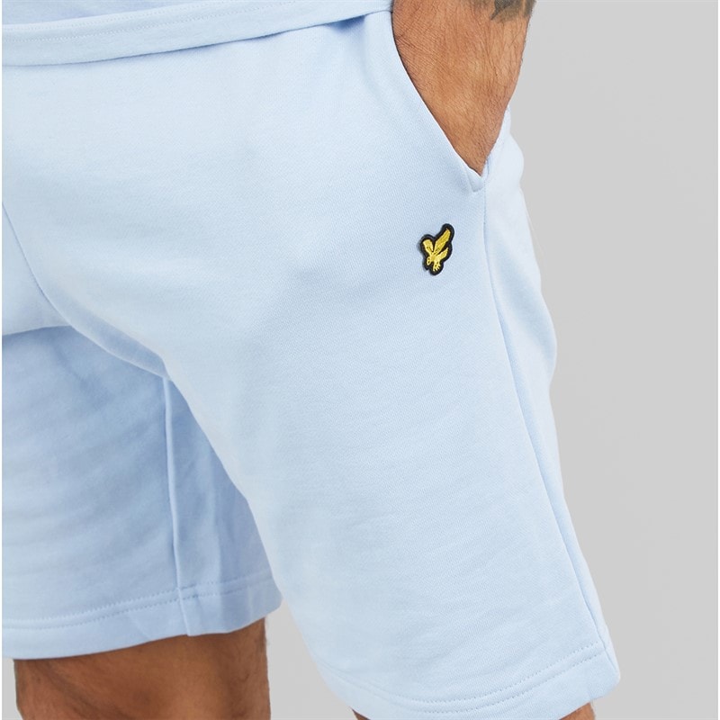 Lyle And Scott Vintage Mens Basic Sweat Shorts Light Blue - Image 3