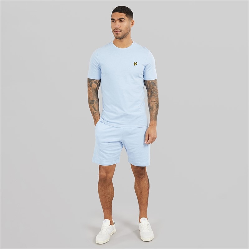 Lyle And Scott Vintage Mens Basic Sweat Shorts Light Blue - Image 4