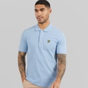 Lyle And Scott Vintage Mens Plain Polo Shirt Light Blue