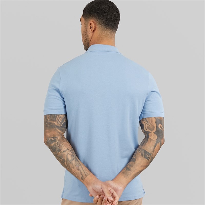 Lyle And Scott Vintage Mens Plain Polo Shirt Light Blue - Image 2