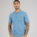 Lyle And Scott Vintage Mens Plain Polo Shirt Ocean Sky